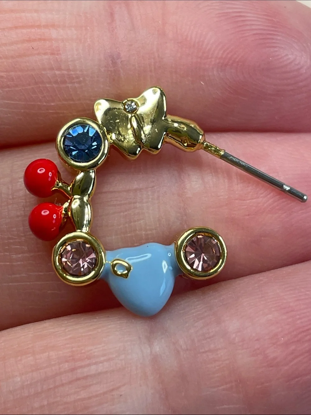 COACH Faux Stone Signature Charm Huggie Earrings - NWT $85 MSRP - Picture 10 of 10